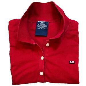 Vintage Polo Jeans Co. Women's Red Polo Cap Sleeve Measures M | Tagged XL